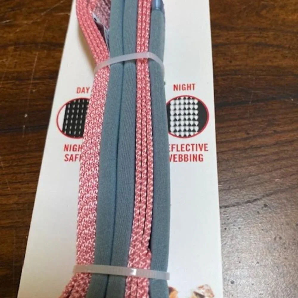 🏆HOST PICK🏆. BUILT Pet Nightsafe Dog Leash Small, Pink and Gray